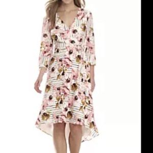 NWT Charles  Henry floral wrap dress size small